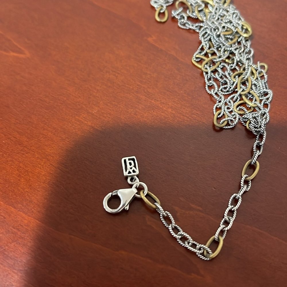 Waxing Poetic Sterling Silver Twisted Links w/ Brass Links 30” Chain - Picture 5 of 7